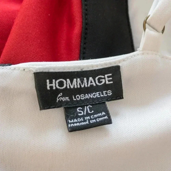 Hommage Red and Black Pencil Dress Sz Small - Picture 9 of 10